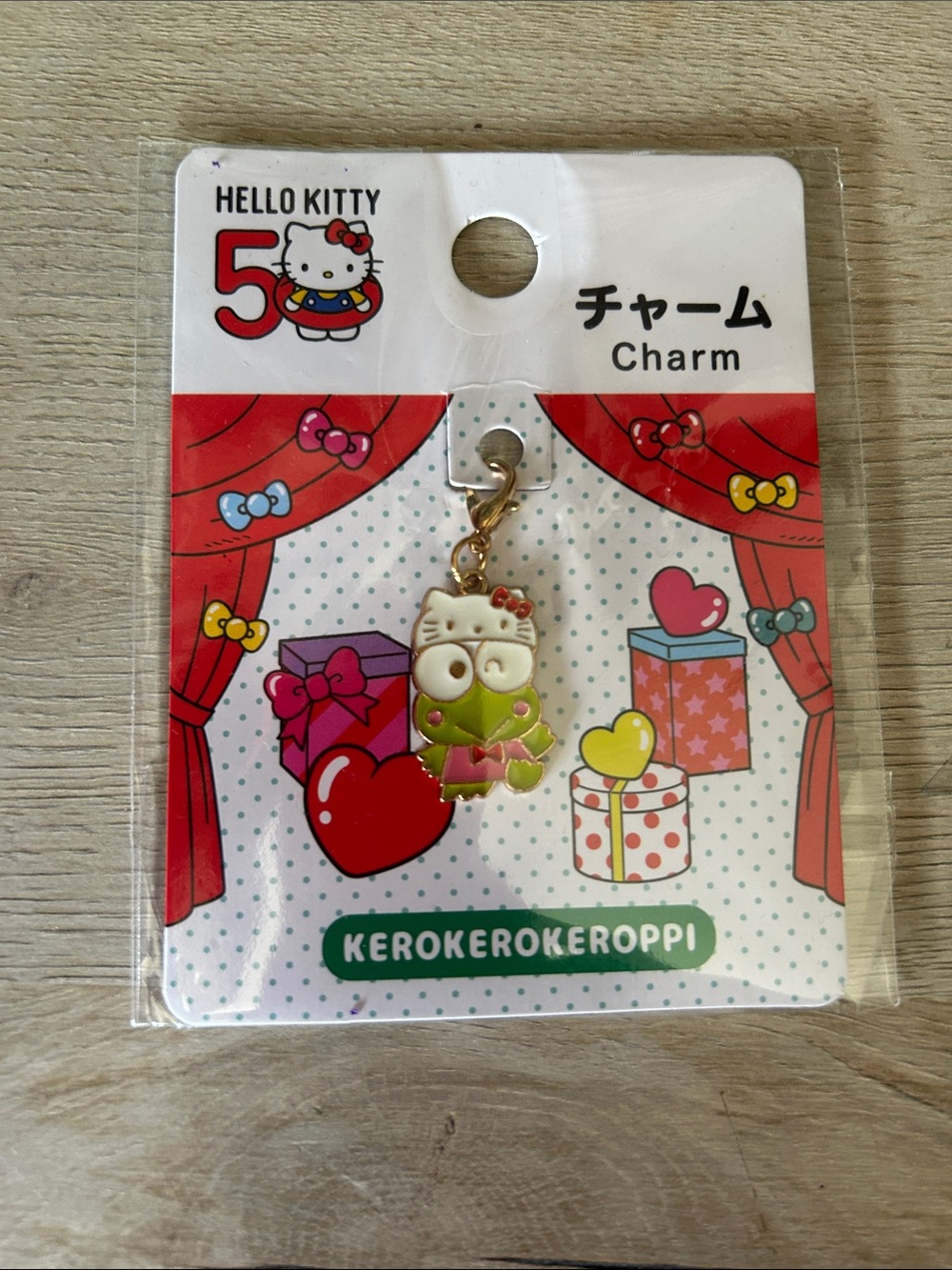 Hello Kitty Green and White Frog Costume Enamel Charm